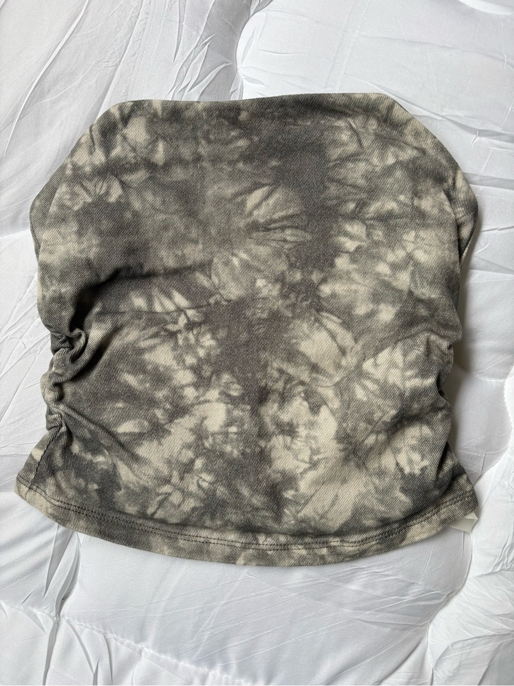 H&M Divided Tie Dye Strapless Corset Tube Top Grey Size XS Ruched Sides